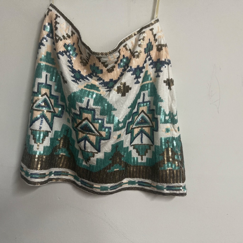 White Bedazzled Mini Skirt - Picture 5 of 5